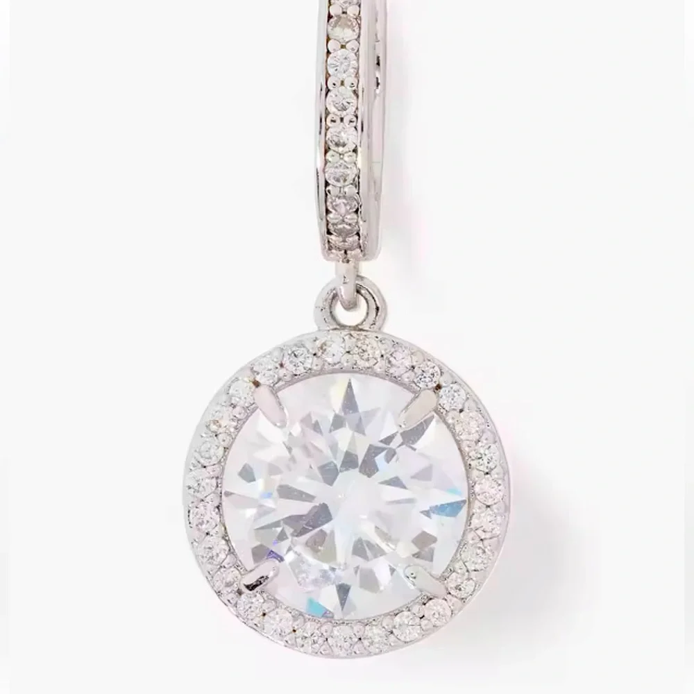 Kate Spade silver earrings. NWT. Retail $58. Something Sparkly Spade… - Picture 9 of 9